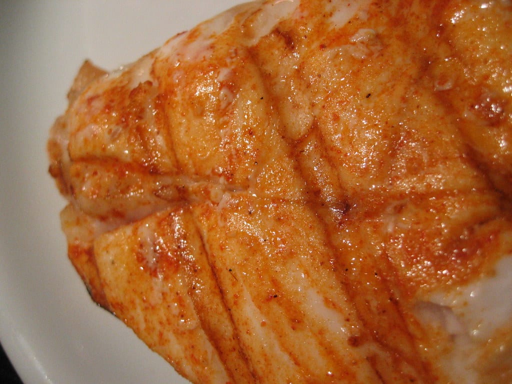 Paprika-Grilled Halibut Steak
