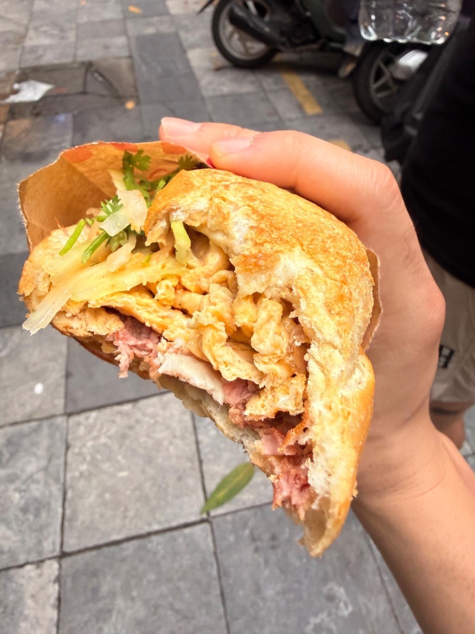 Bánh Mì with Egg and Shredded Pork