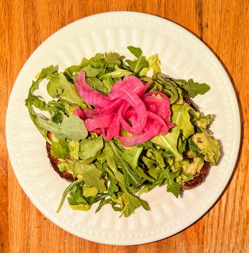 Avocado Toast with Pickled Onion and Greens