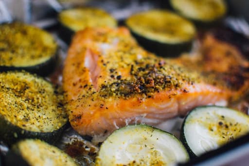 Herb Roasted Salmon with Zucchini