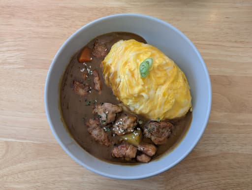 Japanese Chicken Curry Rice with Runny Omelette